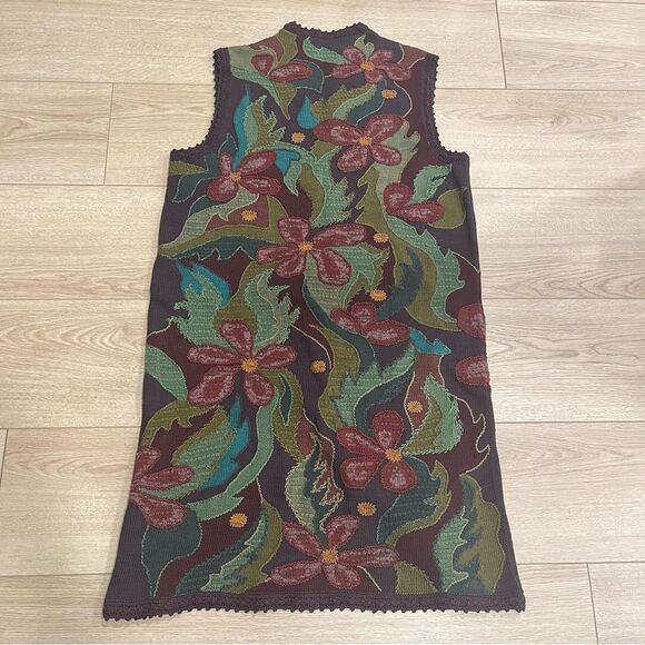Vintage Peruvian Connection Intarsia Art to Wear Pima Cotton Sweater Vest Size M - Picture 2 of 6